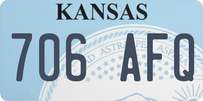 KS license plate 706AFQ