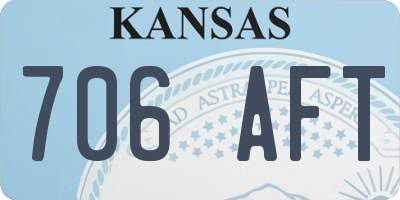 KS license plate 706AFT