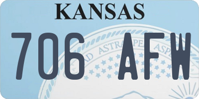 KS license plate 706AFW