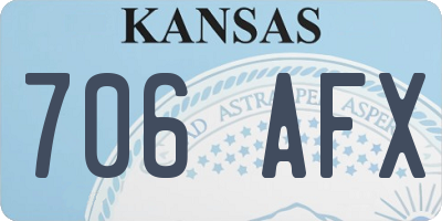 KS license plate 706AFX