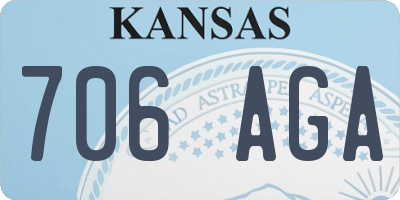 KS license plate 706AGA