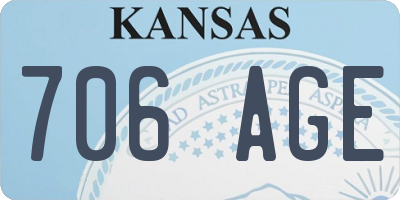 KS license plate 706AGE