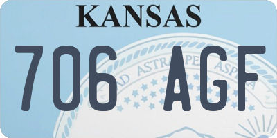 KS license plate 706AGF