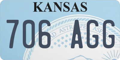 KS license plate 706AGG