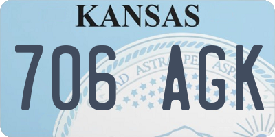 KS license plate 706AGK