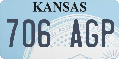 KS license plate 706AGP