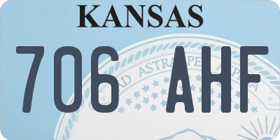 KS license plate 706AHF