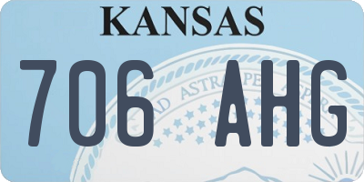 KS license plate 706AHG