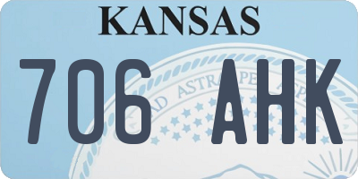 KS license plate 706AHK