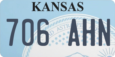 KS license plate 706AHN