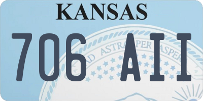 KS license plate 706AII