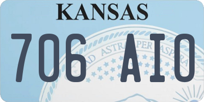 KS license plate 706AIO
