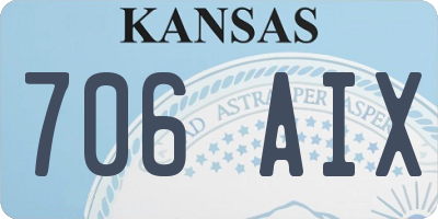 KS license plate 706AIX