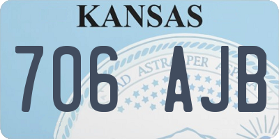KS license plate 706AJB