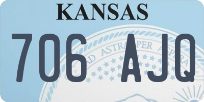 KS license plate 706AJQ