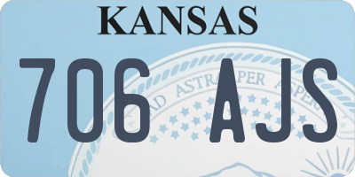 KS license plate 706AJS