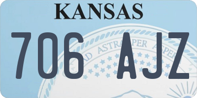 KS license plate 706AJZ
