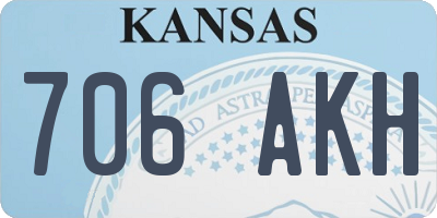 KS license plate 706AKH