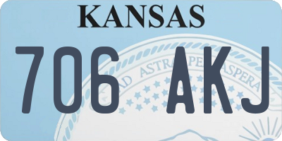 KS license plate 706AKJ