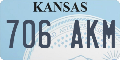 KS license plate 706AKM
