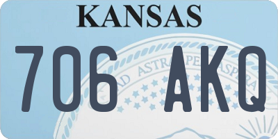 KS license plate 706AKQ