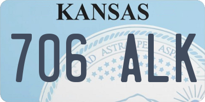 KS license plate 706ALK