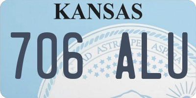 KS license plate 706ALU