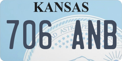 KS license plate 706ANB