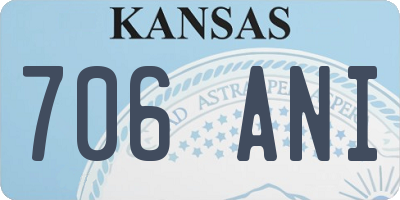 KS license plate 706ANI