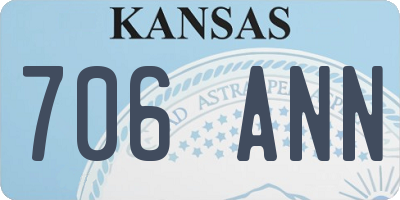 KS license plate 706ANN