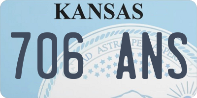 KS license plate 706ANS