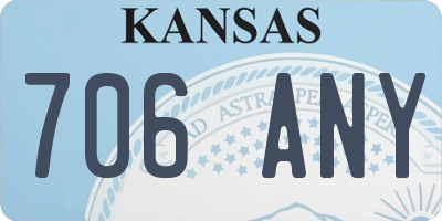KS license plate 706ANY