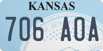 KS license plate 706AOA