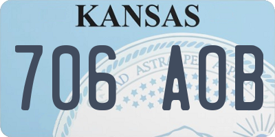 KS license plate 706AOB