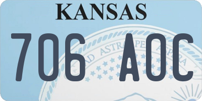 KS license plate 706AOC