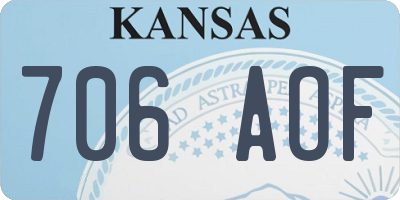 KS license plate 706AOF