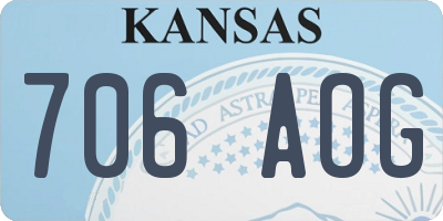 KS license plate 706AOG