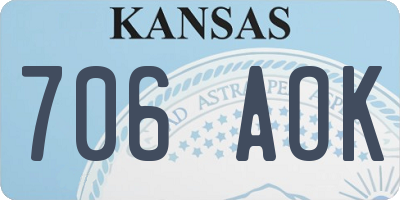 KS license plate 706AOK
