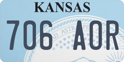 KS license plate 706AOR