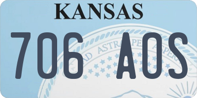 KS license plate 706AOS