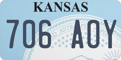 KS license plate 706AOY