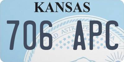 KS license plate 706APC