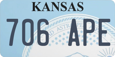 KS license plate 706APE