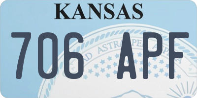 KS license plate 706APF