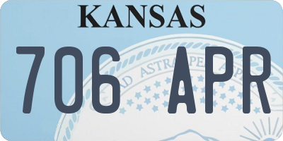 KS license plate 706APR