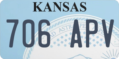 KS license plate 706APV
