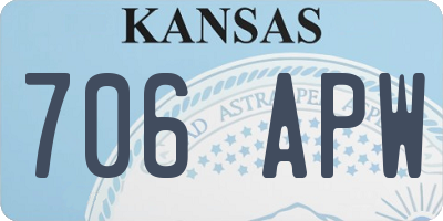 KS license plate 706APW