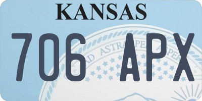 KS license plate 706APX