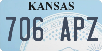 KS license plate 706APZ