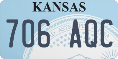 KS license plate 706AQC